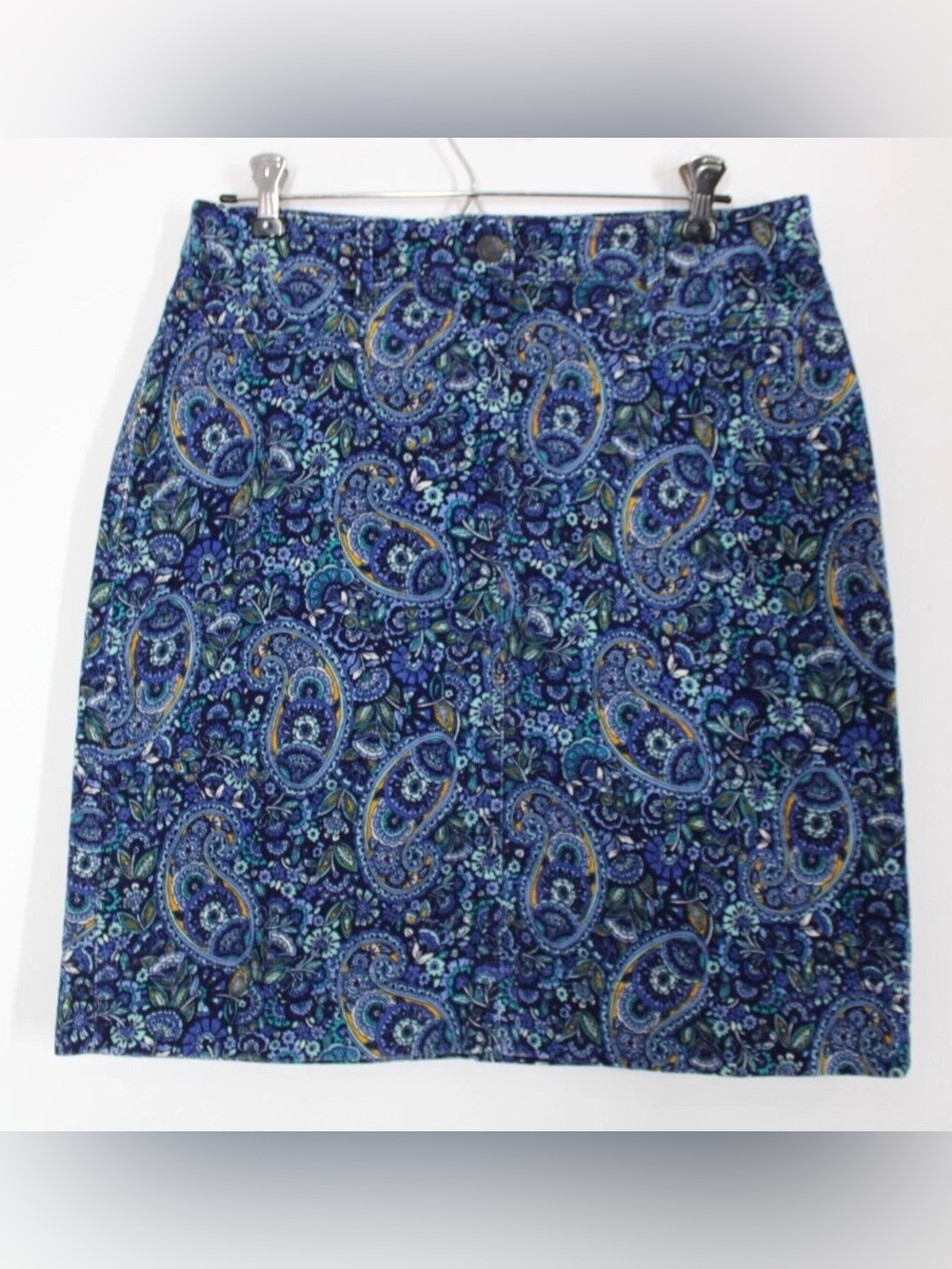 Talbots Navy Paisley Mini Skirt